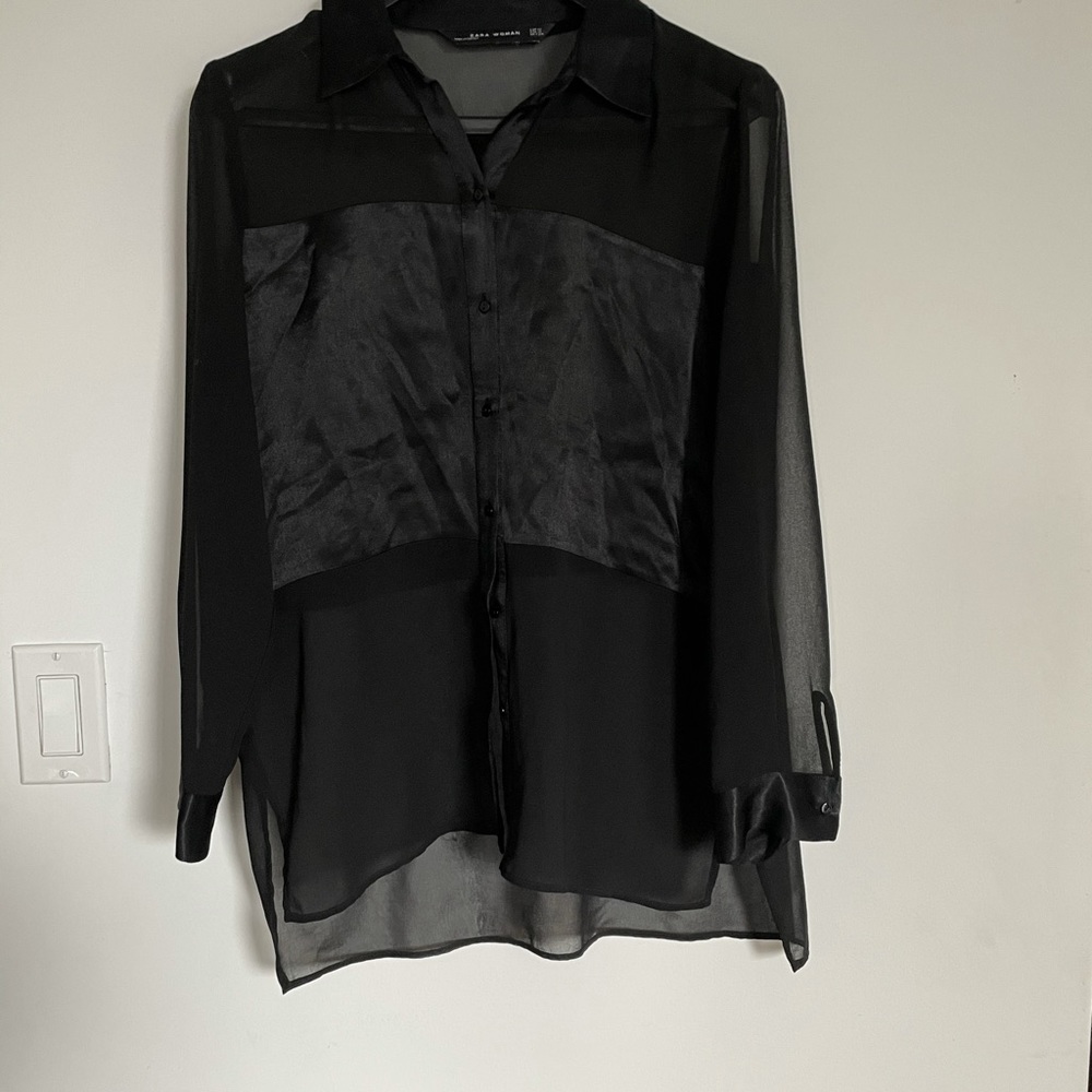 ZARA two tone button up